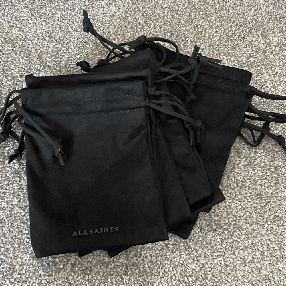 All Saints Black Suede Pouch (10) pouches plus one bonus ALL NEW No offer please